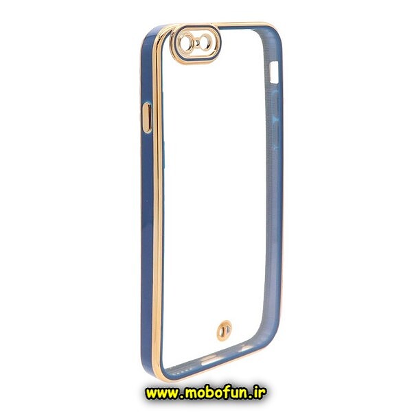 قاب گوشی iPhone 6 - iPhone 6S آیفون طرح الکتروپلیتینگ ژله ای شفاف محافظ لنز دار سرمه ای کد 546