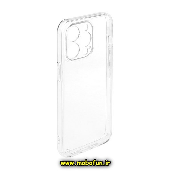 قاب گوشی iPhone 13 Pro Max آیفون طرح ژله ای شفاف بی رنگ SPACE ایربگ دار محافظ لنز دار کد 671