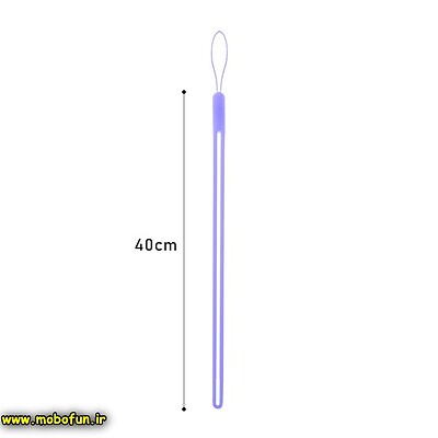 آویز بند گردنی سیلیکونی قاب گوشی و فلش مموری بلند 40 سانتی متری رنگ یاسی