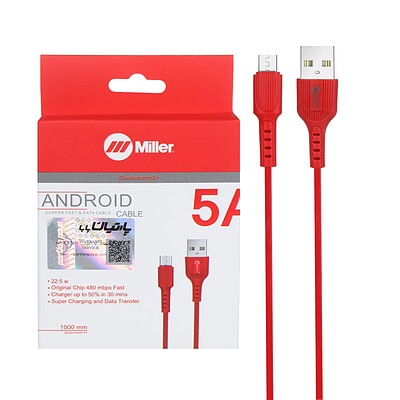 کابل شارژ MicroUSB سوپر فست اندروید برند Miller مدل CA-1121 طول 1 متر