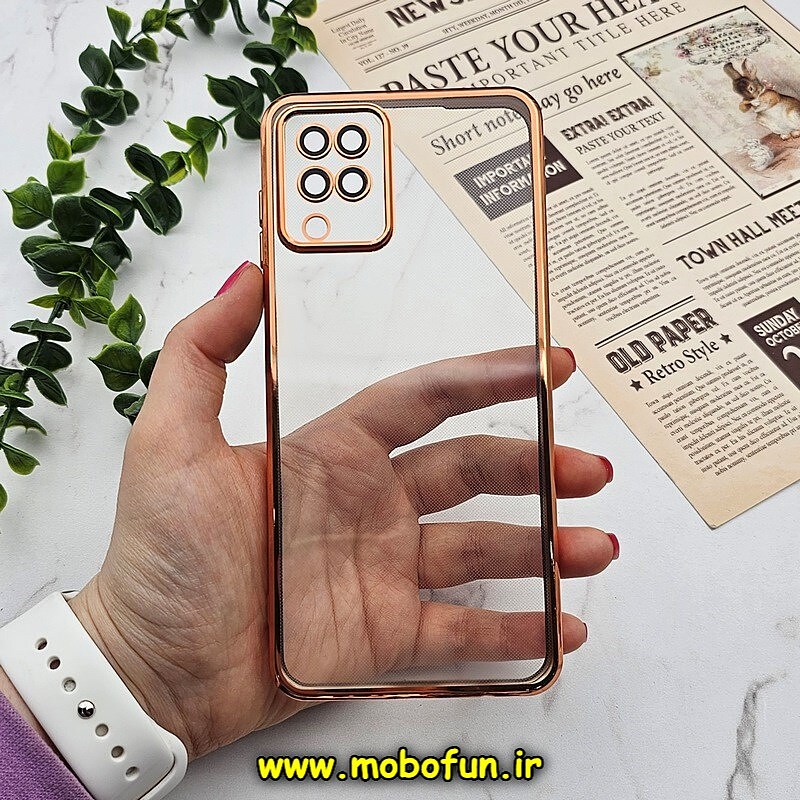 قاب گوشی Galaxy A12 - Galaxy M12 سامسونگ طرح الکتروپلیتینگ ژله ای شفاف اورجینال محافظ لنز دار مسی کد 1527