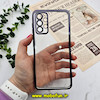 قاب گوشی Galaxy A13 4G سامسونگ طرح الکتروپلیتینگ ژله ای شفاف اورجینال محافظ لنز دار مشکی کد 885