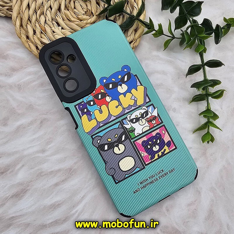 قاب گوشی Galaxy A14 4G - Galaxy A14 5G سامسونگ طرح کبریتی چرمی اورجینال Unique Case محافظ لنزدار کپسولی LUCKY کد 748