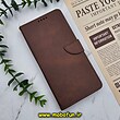کیف گوشی Galaxy A14 4G - Galaxy A14 5G سامسونگ مگنتی طرح چرم کتابی محافظ لنزدار قهوه ای کد 750