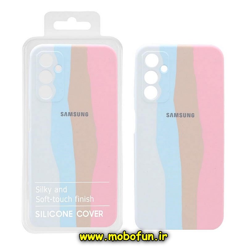 قاب گوشی Galaxy A14 4G - Galaxy A14 5G سامسونگ سیلیکونی اورجینال آبرنگی رنگین کمانی پاک کنی درجه یک زیربسته محافظ لنز دار کد 758