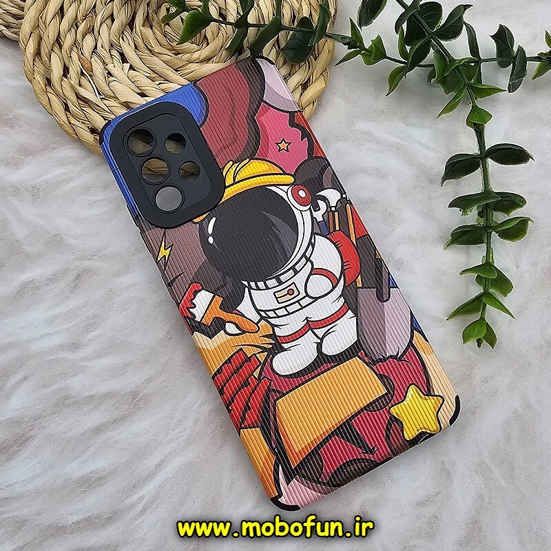 قاب گوشی Galaxy A32 4G سامسونگ طرح کبریتی چرمی اورجینال Unique Case محافظ لنزدار کپسولی فضانورد کد 1199
