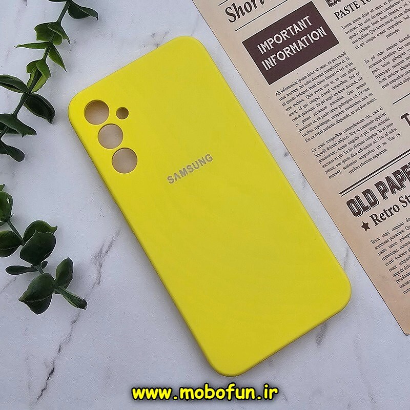قاب گوشی Galaxy A34 5G سامسونگ سیلیکونی اورجینال سورا SORA پاک کنی درجه یک زیربسته محافظ لنز دار زرد کد 580