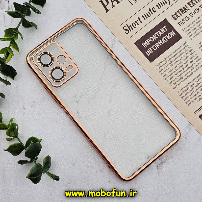 قاب گوشی Poco X5 - Redmi Note 12 5G شیائومی طرح الکتروپلیتینگ ژله ای شفاف اورجینال یونیک کیس Unique Case محافظ لنز دار مسی کد 252