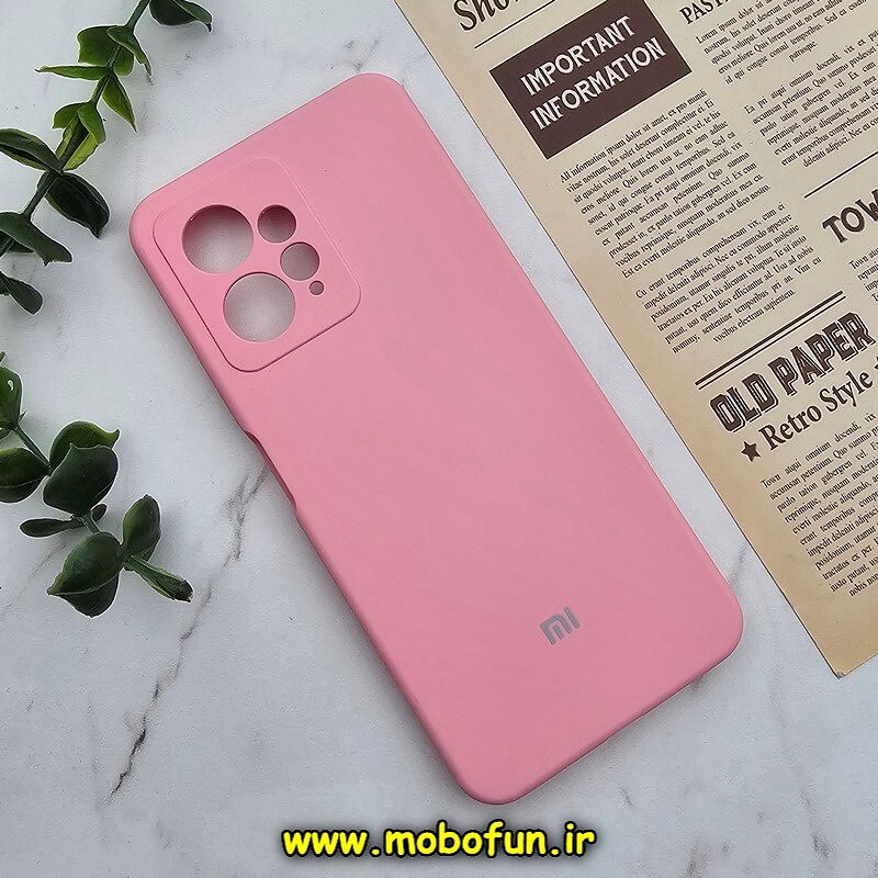 قاب گوشی Redmi Note 12 4G شیائومی سیلیکونی اورجینال پاک کنی سورا SORA درجه یک زیربسته محافظ لنزدار صورتی کد 472