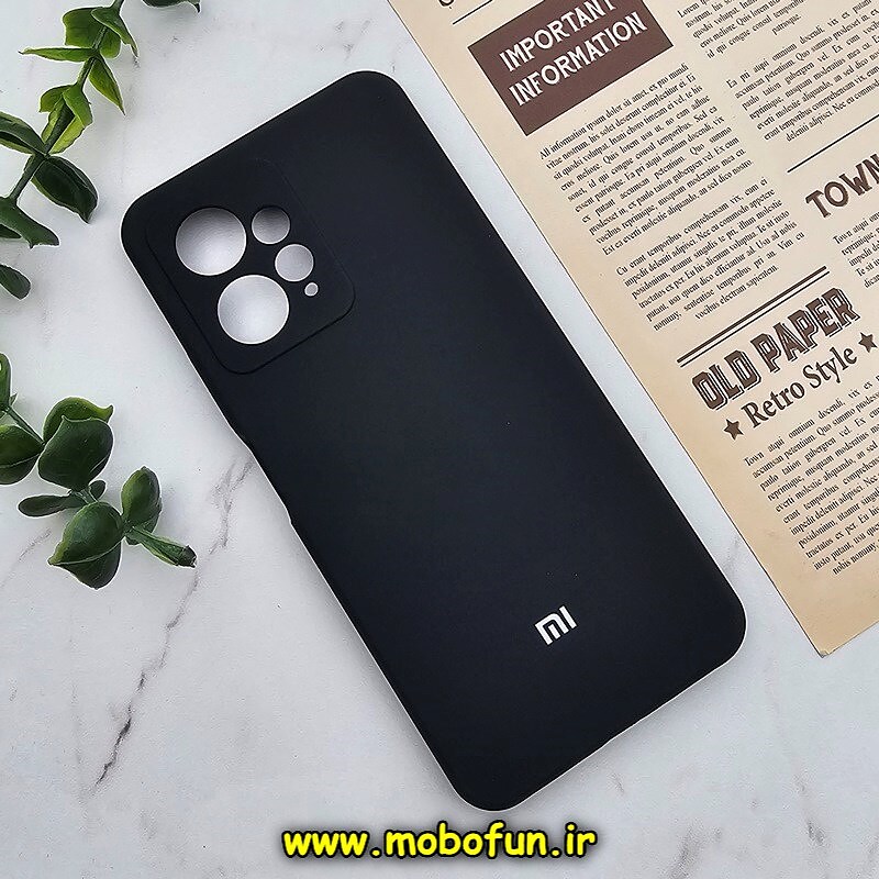 قاب گوشی Redmi Note 12 4G شیائومی سیلیکونی اورجینال پاک کنی سورا SORA درجه یک زیربسته محافظ لنزدار مشکی کد 473