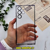 قاب گوشی Galaxy S22 Ultra سامسونگ طرح الکتروپلیتینگ ژله ای شفاف اورجینال یونیک کیس Unique Case محافظ لنز دار مشکی کد 443