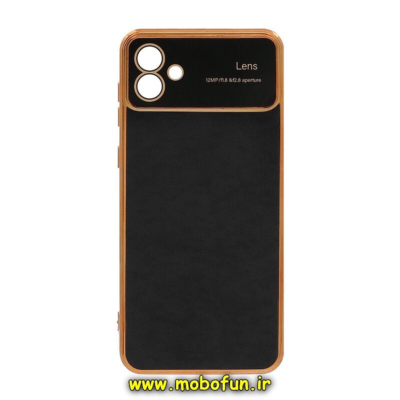 قاب گوشی Galaxy A04 - Galaxy M13 5G سامسونگ طرح ژله ای مای کیس گلد لاین اورجینال Camera Lens دور طلایی محافظ لنز دار مشکی کد 284