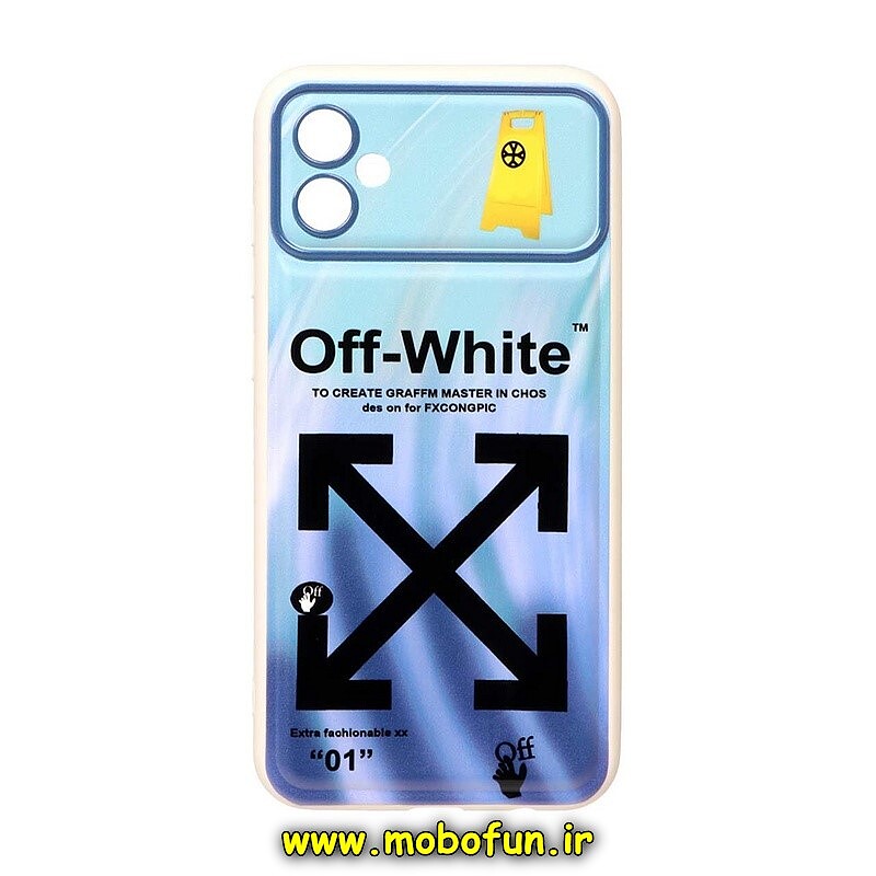قاب گوشی Galaxy A05 سامسونگ فانتزی ژله ای محافظ لنزدار طرح OFF-WHITE کد 31