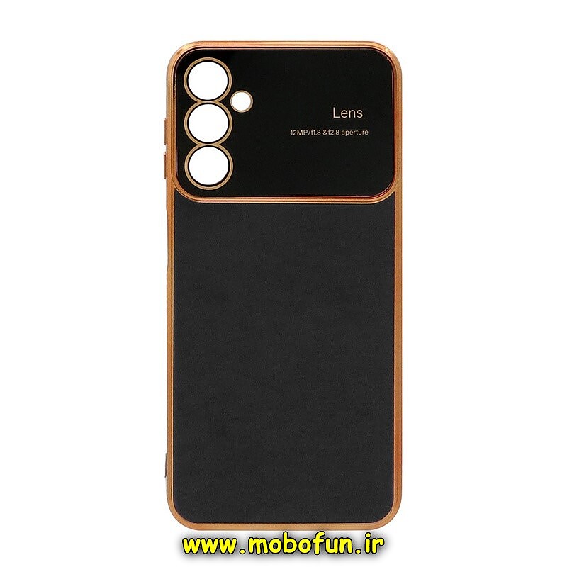 قاب گوشی Galaxy A14 4G - Galaxy A14 5G سامسونگ طرح ژله ای مای کیس گلد لاین اورجینال Camera Lens دور طلایی محافظ لنز دار مشکی کد 791