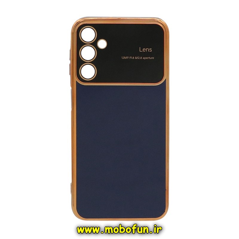 قاب گوشی Galaxy A24 سامسونگ طرح ژله ای مای کیس گلد لاین اورجینال Camera Lens دور طلایی محافظ لنز دار سرمه ای کد 421