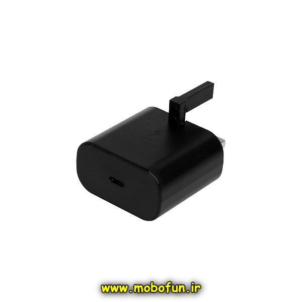 شارژر اصلی گوشی Galaxy A05S سامسونگ تک پورت 25 وات سامسونگ Type-C سه پین سوپر فست شارژ مدل EP-TA800 رنگ مشکی (گارانتی 3 ماهه)