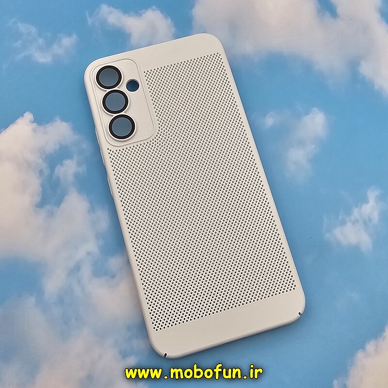 قاب گوشی Galaxy A34 سامسونگ طرح توری ساده Q SERIES محافظ لنزدار گلسی سفید کد 599