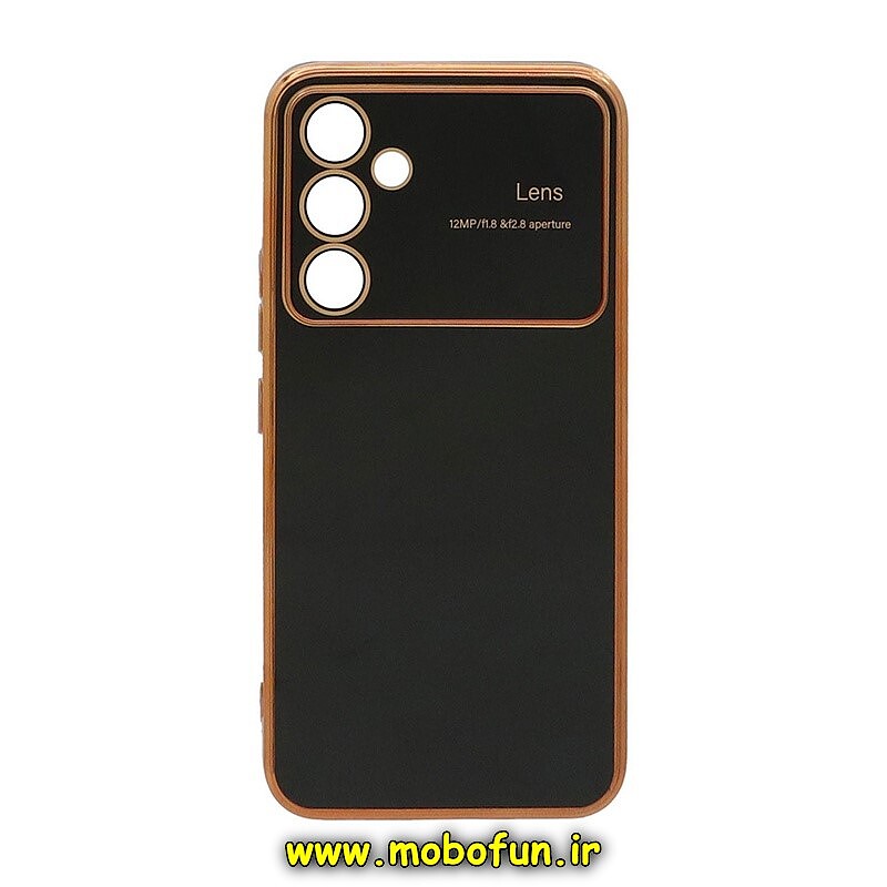 قاب گوشی Galaxy A54 سامسونگ طرح ژله ای مای کیس گلد لاین اورجینال Camera Lens دور طلایی محافظ لنز دار مشکی کد 815