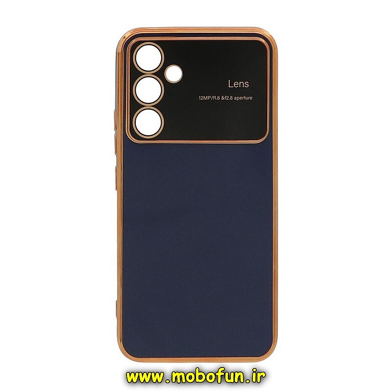 قاب گوشی Galaxy A54 سامسونگ طرح ژله ای مای کیس گلد لاین اورجینال Camera Lens دور طلایی محافظ لنز دار سرمه ای کد 816