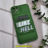 قاب گوشی iPhone 11 Pro Max آیفون سیلیکون ژله ای پافر PC زیر بسته محافظ لنز دار اسپرت RUN LIKE HELL سبز کد 687