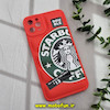 قاب گوشی iPhone 11 Pro Max آیفون سیلیکون ژله ای پافر PC زیر بسته محافظ لنز دار استارباکس STARBUCKS قرمز کد 693
