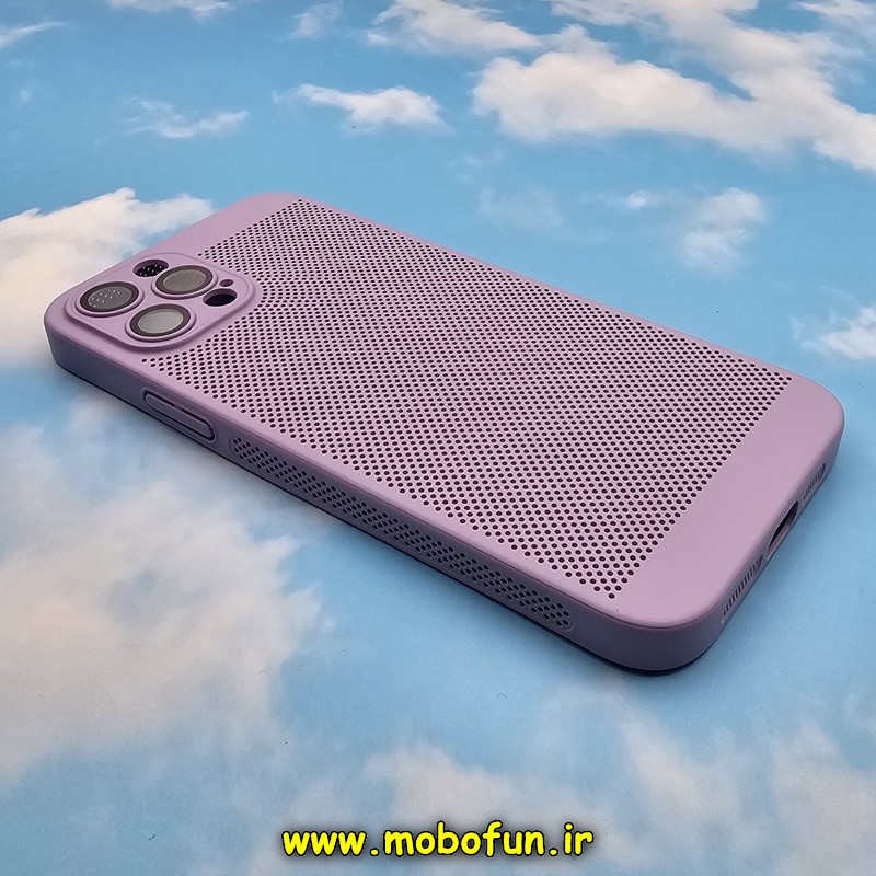 قاب گوشی iPhone 12 Pro آیفون طرح توری ساده Q SERIES محافظ لنزدار گلسی یاسی کد 887