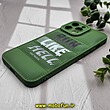 قاب گوشی iPhone 13 Pro Max آیفون سیلیکون ژله ای پافر PC زیر بسته محافظ لنز دار اسپرت RUN LIKE HELL سبز کد 681