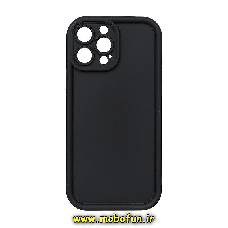 قاب گوشی iPhone 13 Pro Max آیفون طرح سیلیکونی Solid محافظ لنزدار مشکی کد 687