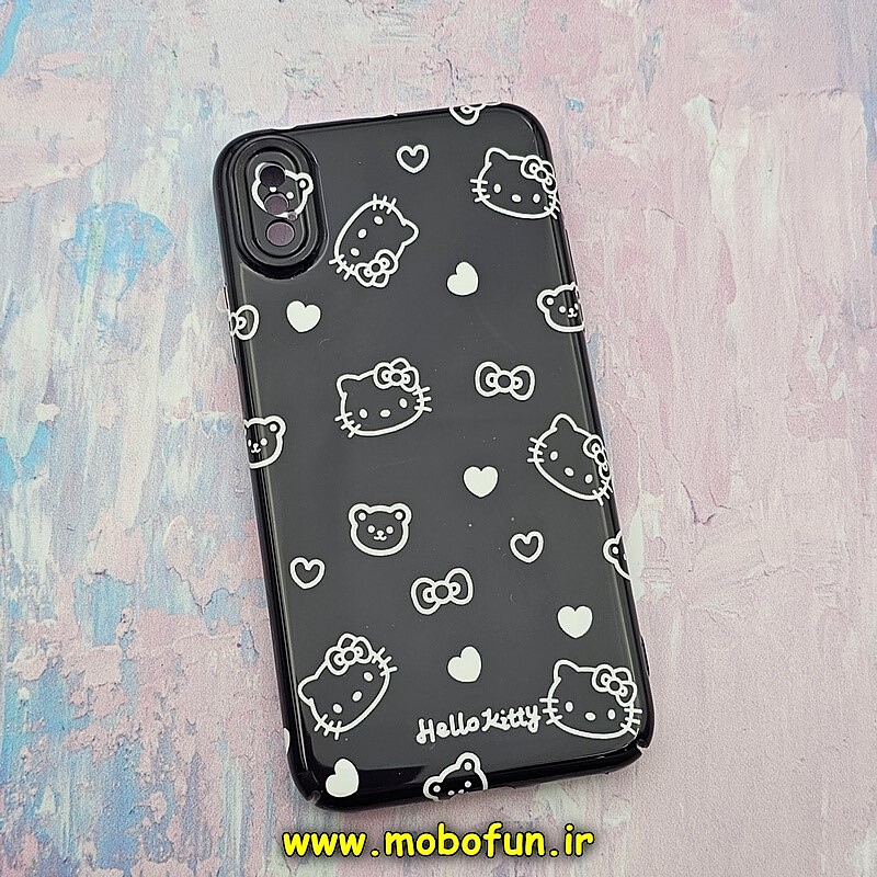 قاب گوشی iPhone X - iPhone XS آیفون طرح طلقی اورجینال هارد PC فانتزی کیتی KITTY محافظ لنزدار کد 624