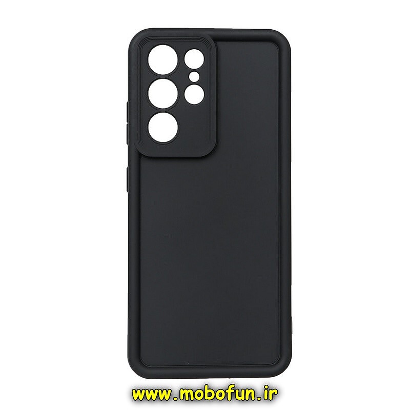 قاب گوشی Galaxy S21 Ultra سامسونگ طرح سیلیکونی Solid محافظ لنزدار مشکی کد 362