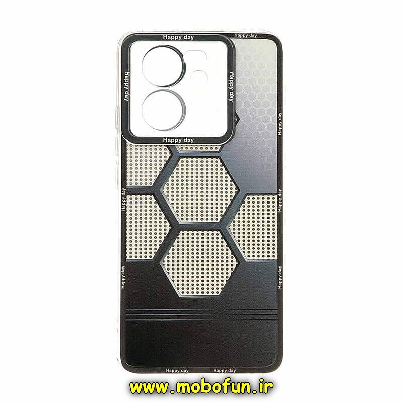 قاب گوشی Xiaomi 13T - Xiaomi 13T Pro شیائومی ژله ای شفاف فانتزی طرح کندو محافظ لنز دار کد 22