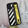 قاب گوشی Galaxy A10S سامسونگ دستبندی سیلیکونی فانتزی OFF-WHITE اسپرت Fashion محافظ لنز دار کد 772