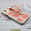 قاب گوشی Galaxy A12 - Galaxy M12 سامسونگ دستبندی سیلیکونی فانتزی Fashion محافظ لنز دار طرح قلب صورتی کد 1547