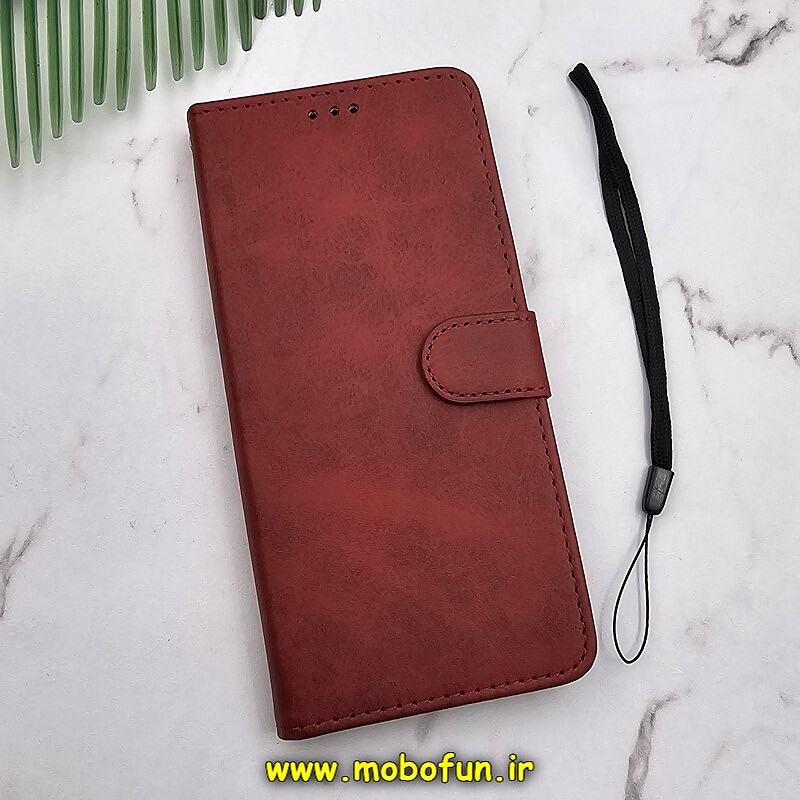 کیف گوشی Galaxy A12 - Galaxy M12 سامسونگ مگنتی طرح چرم کتابی قرمز کد 1551