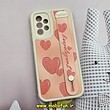 قاب گوشی Galaxy A32 4G سامسونگ دستبندی سیلیکونی فانتزی Fashion محافظ لنز دار طرح قلب صورتی کد 1219
