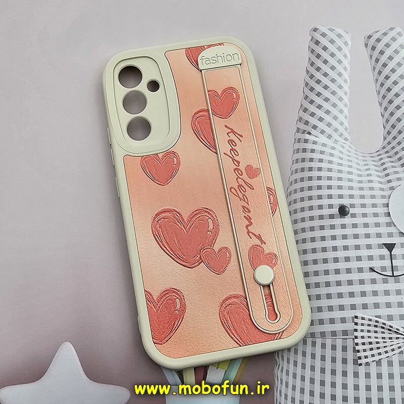قاب گوشی Galaxy A34 5G سامسونگ دستبندی سیلیکونی فانتزی Fashion محافظ لنز دار طرح قلبی صورتی کد 606
