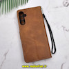 کیف گوشی Galaxy A34 5G سامسونگ مگنتی طرح چرم کتابی محافظ لنزدار عسلی کد 611