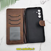 کیف گوشی Galaxy A34 5G سامسونگ مگنتی طرح چرم کتابی محافظ لنزدار قهوه ای کد 612