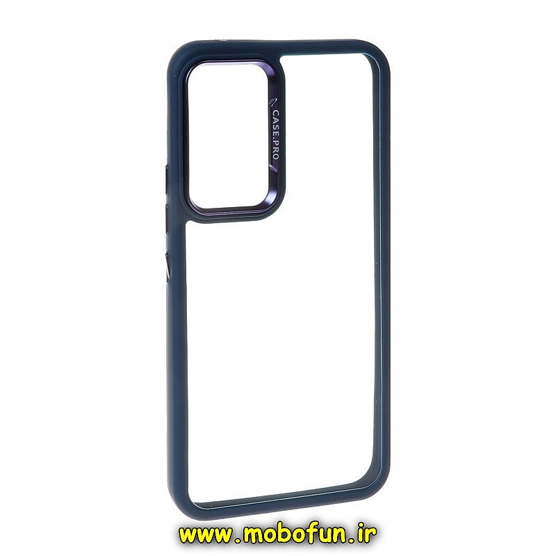 قاب گوشی Galaxy A54 5G سامسونگ اورجینال متال کیس Metal اورجینال CASE PRO طرح پشت طلق شفاف دور سیلیکونی سرمه ای کد 827