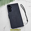 کیف گوشی Galaxy A54 5G سامسونگ مگنتی طرح چرم کتابی محافظ لنزدار سرمه ای کد 838