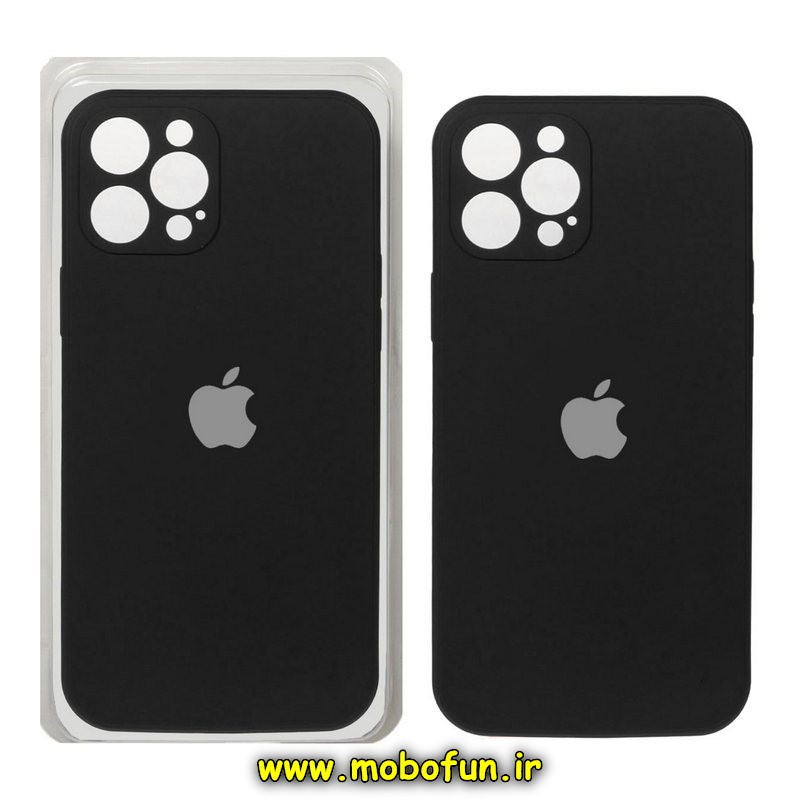 قاب گوشی iPhone 12 Pro Max آیفون سیلیکونی اورجینال پاک کنی درجه یک زیربسته محافظ لنز دار مشکی کد 803