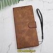 کیف گوشی Galaxy Note 10 Plus سامسونگ مگنتی طرح چرم کتابی محافظ لنزدار عسلی کد 103