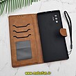 کیف گوشی Galaxy Note 10 Plus سامسونگ مگنتی طرح چرم کتابی محافظ لنزدار عسلی کد 103