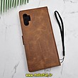 کیف گوشی Galaxy Note 10 Plus سامسونگ مگنتی طرح چرم کتابی محافظ لنزدار عسلی کد 103