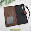 کیف گوشی Galaxy Note 10 Plus سامسونگ مگنتی طرح چرم کتابی محافظ لنزدار قهوه ای کد 106