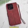 کیف گوشی Redmi 12C - Poco C55 - Redmi 11A شیائومی مگنتی طرح چرم کتابی محافظ لنزدار قرمز کد 451