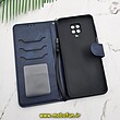 کیف گوشی Redmi Note 9S - Redmi Note 9 Pro شیائومی مگنتی طرح چرم کتابی محافظ لنزدار سرمه ای کد 1225