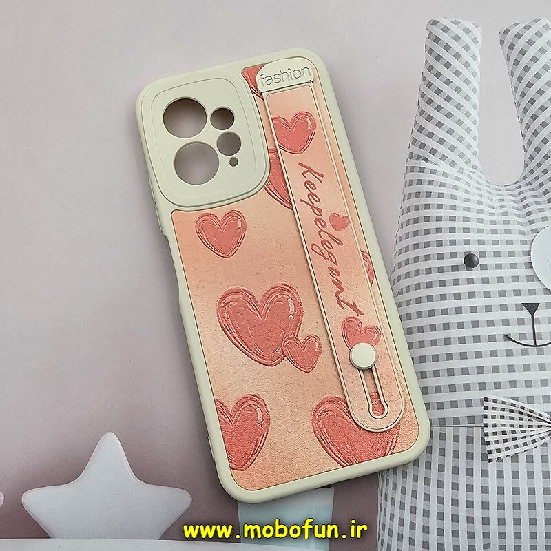 قاب گوشی Redmi Note 12 4G شیائومی دستبندی سیلیکونی فانتزی Fashion محافظ لنز دار قلبی صورتی کد 503