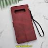 کیف گوشی Galaxy S10 Plus سامسونگ مگنتی طرح چرم کتابی محافظ لنزدار قرمز کد 171