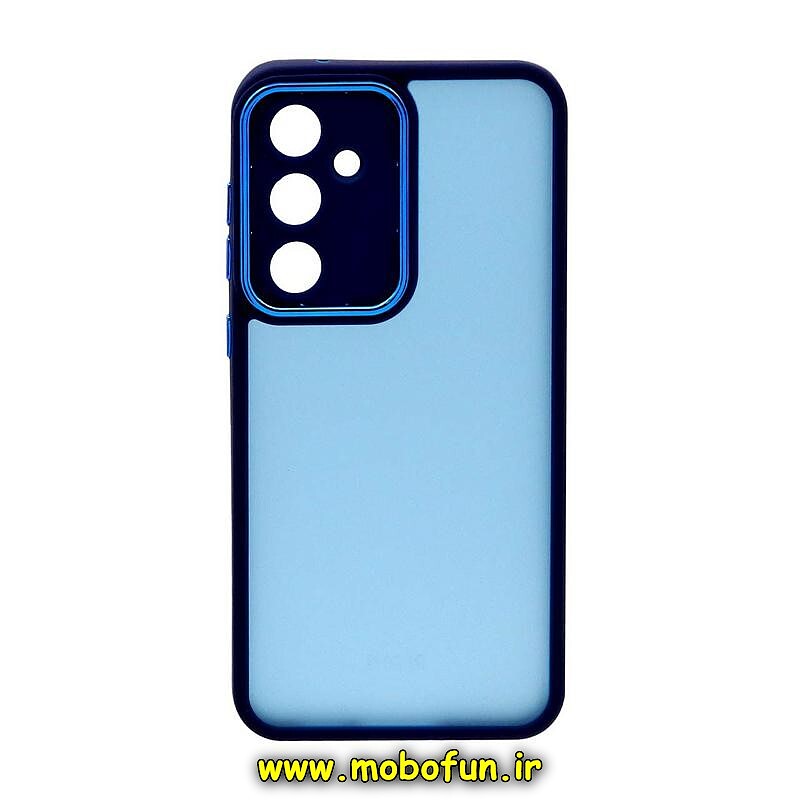 قاب گوشی Galaxy S23 FE سامسونگ پشت مات متال کیس دور سیلیکونی محافظ لنزدار سرمه ای کد 80